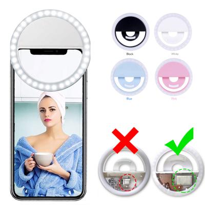 China ABS Amazon Best Selling 3 Levels Professional Brightness Fill Lights 28 Led Rechargeable Selfie Ring Light For Cell Phones Make Up for sale