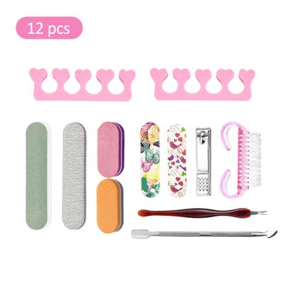 China Wholesale Easy-Used Mini Nail Set Set Professional Art Tool Kit 12 Pcs Nail Buffer Folder Beauty Equipment For Nail Salon for sale