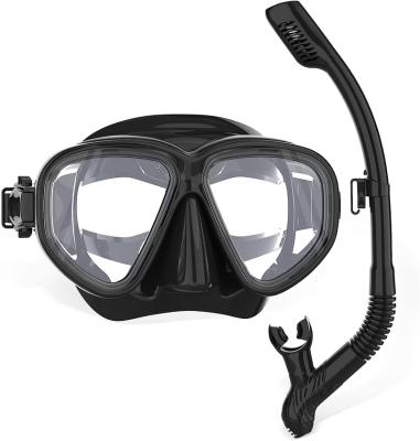 China Hot Selling Swimming Set 2023 Professional Silicone Scuba Diving Equipment Snorkel Mask Air Intake Tempered Glasses Mask 2023 Anti-leak Air Dive Fog for sale