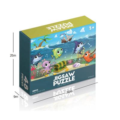 China New Cartoon Toy 48pcs Fashion Puzzles For Children Animal World Theme 17 Options Jigsaw Puzzle for sale