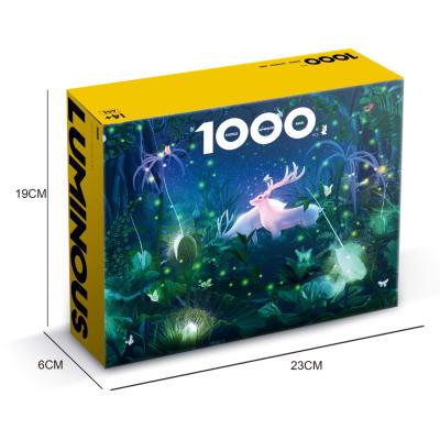 China DIY TOY 1000 Pcs Jigsaw Puzzle Blue Cardboard Jigsaw Luminous Hot Selling For Gifts for sale