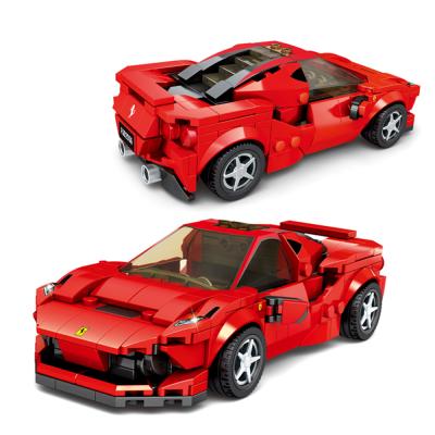 China DIY TOY Pull Back Red Car Building Blocks Technic Building Block Bricks Building Toys For Children for sale