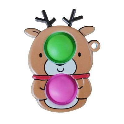 China Educational Toys Christmas Squeeze Toy Christmas Squeeze Toy Children Sensory Christmas Snaps Elks Tree Snowman Key Chain Relaxation and Anti-worry for sale