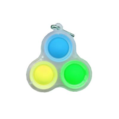 China Luminous Custom Plastic Worry Relief Stress 3 Hole Pushing Noise Bubble Toys SJY3004 for sale