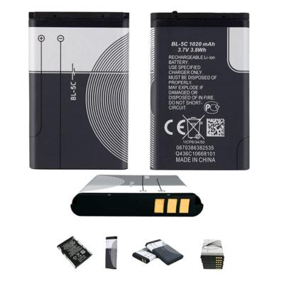 China High quality and low price 1020mah BL-5C mobile phone battery cell phone battery for Nokia bl 5c 6108 battery for sale