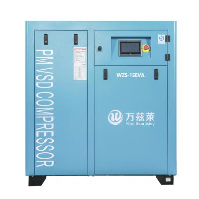 China OIL-LESS 15hp Direct Rotary Drive 0.8mpa Frequency Conversion Oil Less Air Compressor for sale