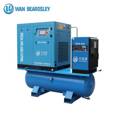 China Low Noise OIL-LESS 22kw Laser Cutting PM VSD Screw Compressors With Air Tank for sale