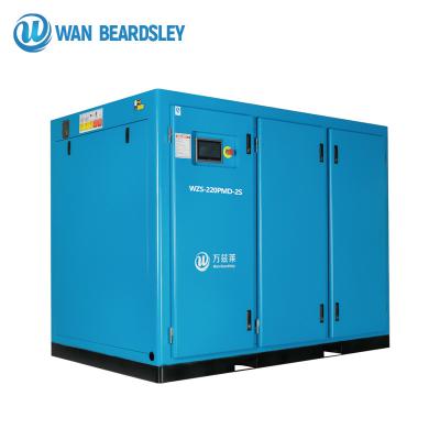 China OIL-LESS 220KW 5BAR Remote Control Stationary Rotary Inverter Twin Compressor with Control Board for sale