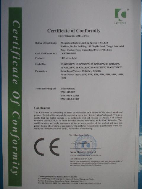 CE - Zhongshan Boshun Lighting Appliance Co., Ltd.