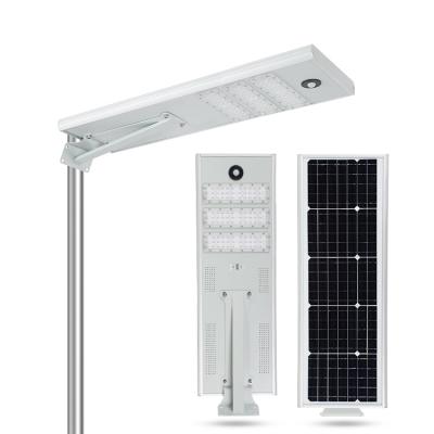 China With mono solar panel in high work efficiency > BOSUN High Power IP65 21% Outdoor Waterproof 40watt 50watt All In One Led Solar Street Light for sale