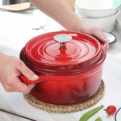 China Sustainable cooking using enameled cast iron casserole cookware with lid for sale