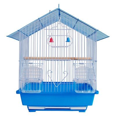 China Stocked Drop Ship OEM Birds Cage With Plastic Parrot Bird Cage Metal Trays Animal Cages for sale