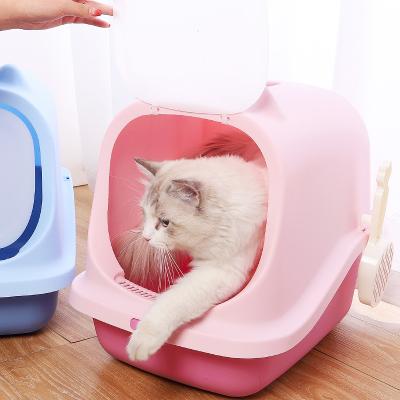 China Durable Cat Open Litter Box Breathable High Side Sifting Trash Can For Small Cats Safe And Smell Trash Can OEM for sale