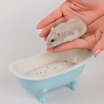 China Stored Hamster Sand Bath, Small Animal Pot Garbage Cleaning Dust Bathing With Shovel For Hamster Guinea Pig Chinchilla Gerbil Mouse for sale