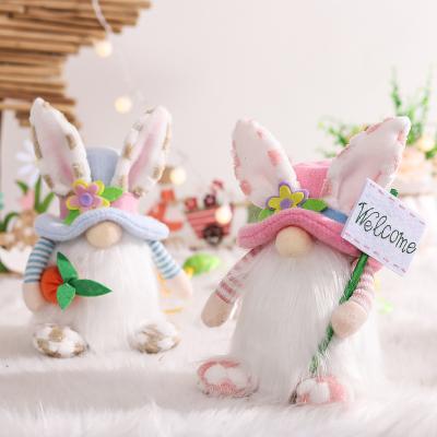 China Durable Drop Shipping New 2022 Cute Easter Bunny Decor For Table Easter Gnomes Plush Home Decorations Wholesale for sale