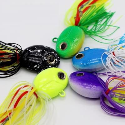 China 80g deep sea metal jig slow basting leader with rubber skirts glow japan saltwater marlin luminous inchiku F084- for sale