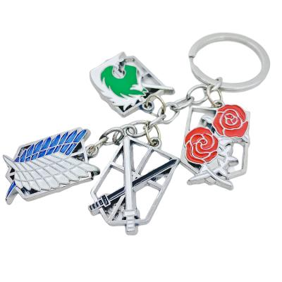 China Cartoon Attacking Allen Corps Metal Main Body Metal Freedom Wing Badge Giant Character Key Chain Pendant Constitutional Key Chain for sale