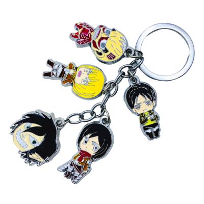 China Cartoon Giant Metal Key Chain Pendant With Hot Selling Japanese Persona Alan Sanli Alming Animation Attack Giant Metal Keychain for sale