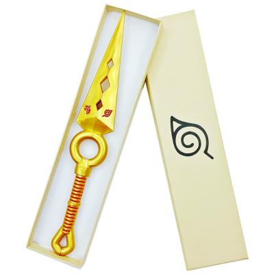 China Popular Japan Anime KUNAI Japan Role Playing Props Golden ABS Weapons Christmas Gift Sasuke Hand Sword Plastic Darts for sale