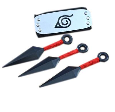 China Japan style animation plastic weapons small sword character headband bitter PVC set animation Kunai set for sale