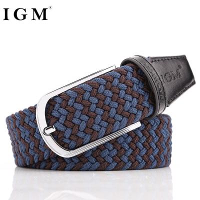 China Wholesale IGM Stretch Mens Webbing Custom Polyester Stretch Woven Elastic Belts for Men Pants for sale