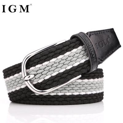 China IGM Stretch Plus Size 43inch to 75inch Men's Extra Long Stretch Elastic Braided Woven Leather Golf Belt for sale