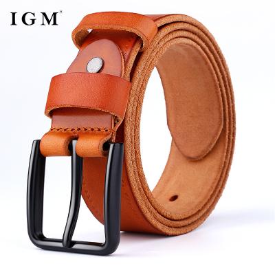 China Cowhide IGM Fashion Classic Full Grain Genuine Leather Men Belt for sale