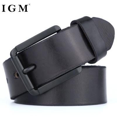 China Cowhide Customized Black Genuine Leather Man Belt for sale