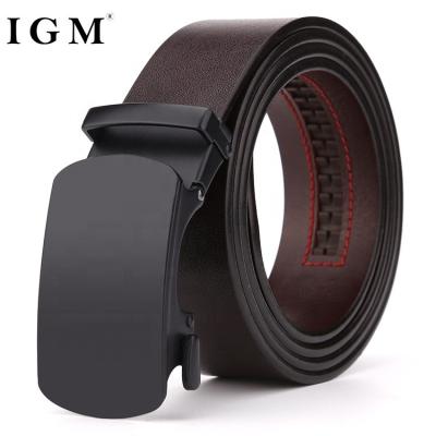 China Top Business Used 100% Brand Cowhide Plain Cowhide Mens Slim Full Grain Automatic Buckle Leather Belt for sale