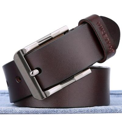 China Custom Genuine Cowhide Genuine Leather Men Fashion Belt Metal Cowhide IGM Brand Logo Adjustable Leather Belt for sale