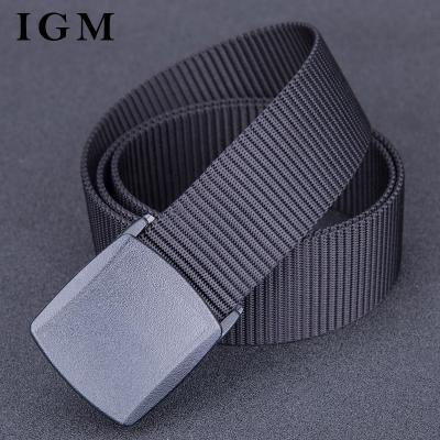 China Men Breathable Nylon Canvas Military Casual And Fashion Tactical Waist Belt With Smooth Plastic Buckle for sale