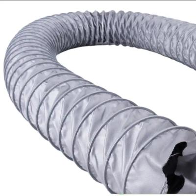 China Easy Installation Light Grey 6.4 Inch Flexible Nylon Fabric Air Conditioning Duct Collection Ducting Hose 6.4