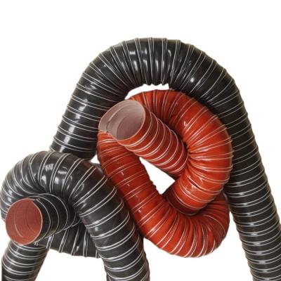 China Steel wire silicone glass fiber cloth high temperature air duct76mm 76mm for sale