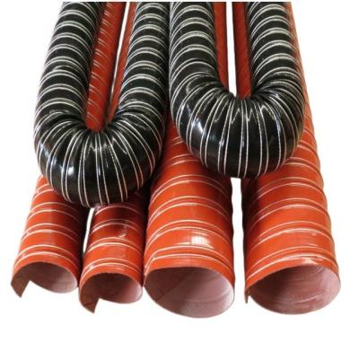 China Flexiable Industrial flexible double layer silicone high temperature air duct for sale