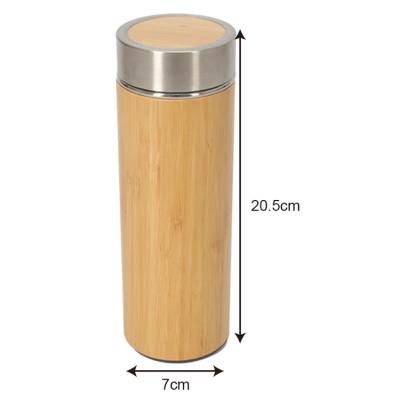 China New Arrival Latest Design 400ml PORTABLE Vacuum Insulated Flask Bottle Double Wall With Bamboo for sale