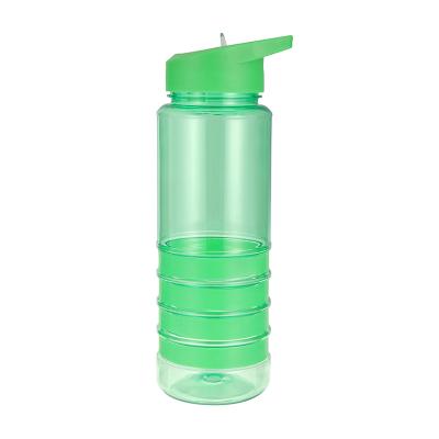 China Various Grink Good Quality 700ml Sustainable Green Color Plastic Water Bottle With Easy Carry Handle for sale