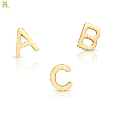 China CLASSIC Custom Stainless Steel Simple Design Initial Alphabet Letter Stud Earrings For Women for sale