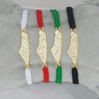 China Fashion Handmade Wholesale Gold Map Palestine Bracelet Gift for sale