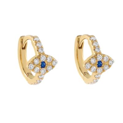 China Wholesale CLASSIC Jewelry Women Blue Eye Huggie Circle Earring Diamond Crystal Devil Eye Hoop Earrings for sale