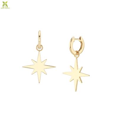 China Trendy Fashion Minimalist Custom Charm Hoop Earrings Gold Circle Huggie Dangle Earrings With Diy Charms for sale