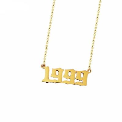 China Popular Customize Personalized License Plate Necklaces Gold Plated Lucky Number Necklace Wholesale for sale