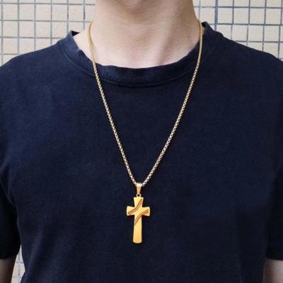 China New Fashionable Custom Stainless Steel Jewelry Gold Plated Baseball Cross Pendant Necklace for sale