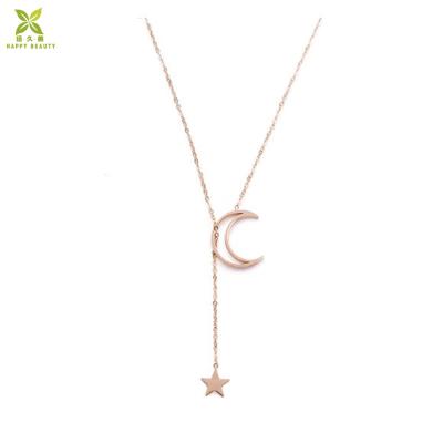 China Factory wholesale 925 silver moon and star lasso necklace for sale