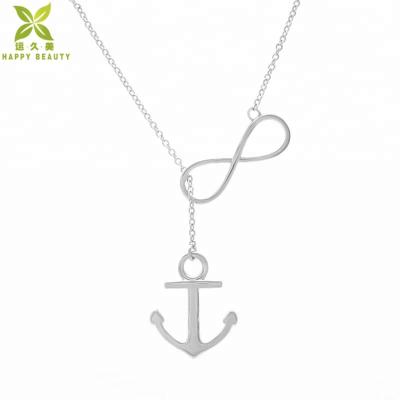 China 925 Sterling Silver Silver Necklace Infinity Anchor Shape Pendant Necklaces for sale