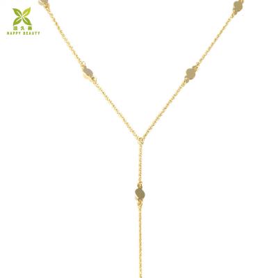 China New Fashion Designs Y Shape Brass Extend Chain Necklace for sale