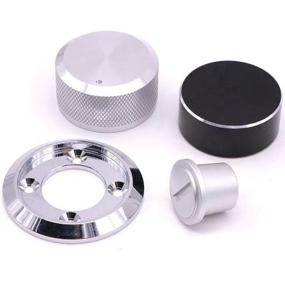 China Amplifier CNC Metal Amplifier Volume Control Machining Knurling Aluminum Turn Knob for sale