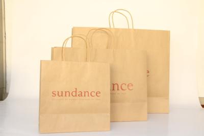 China Reusable Coloured Large Brown Kraft Paper Bags With Handles / Logo Printed for sale