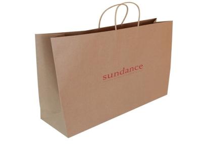 China Custom Made 157gsm Brown Kraft  Carrier Paper Bags Printed for Cosmetics / Garment for sale