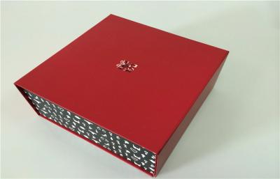 China PMS Printing Embossed Red Magnetic Closure Gift Box , Cardboard Storage Boxes for sale