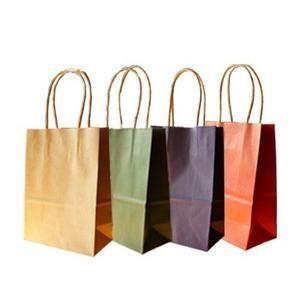 China Colorful Hot Stamping 180gsm Brown Kraft Paper Carrier Bags Printed for Shopping​ for sale